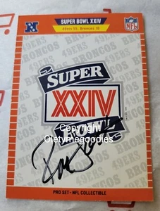 Super Bowl XXIV Pro Set Tarjeta SP 1990 Ronnie Lott Firmado a Mano - Imagen 1 de 13