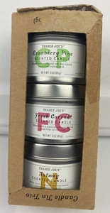 Trader Joe's Duftkerze Dose Trio - Cranberry Pine, frische Johannisbeere, Muskat NEU - Bild 1 von 5
