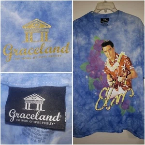 Elvis Presley Graceland Tie Dye T-shirt Hibiscus Flower 1 Size fits Most - Picture 1 of 10