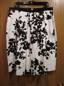 Les Copains BLUE BVM Spa White & Black Cotton Blend Skirt Size 50 / 14 - Picture 1 of 4