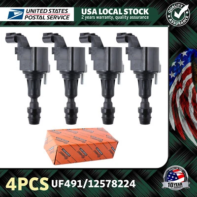 4x Bobinas de encendido UF491 para Chevrolet Captiva Sport 2,4 L 10-15 12578224 Superior Foto 1 de 4
