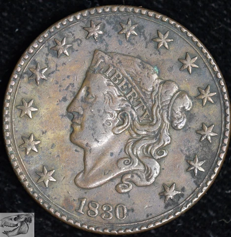 1830 Coronet Head Large Cent, Large Letters Variety, Very Fine+ Condition, C6295 Cover