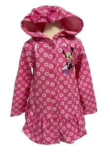 Disney Collection Rain hoodie coat Girls Minnie Mouse snaps size 5/6 - Picture 1 of 13