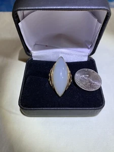 Nachlass 10K Gelbgold & Opal Filligran Ring 10 Karat Größe 5 3/4 - Bild 1 von 10