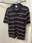 Vintage Lacoste Polo Shirt Men's Size 6 (Large) Black /White /Red Stripes EUC