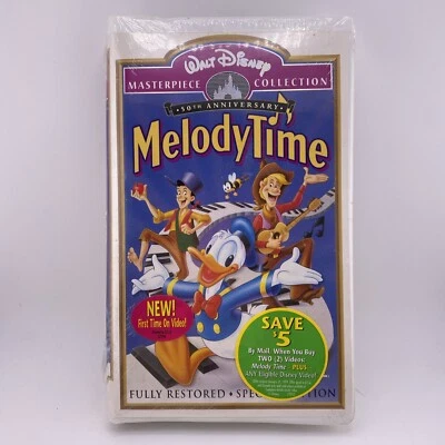 Walt Disney Masterpiece Collection - MELODY TIME Clamshell VHS Tape SEALED - Image 1 of 4