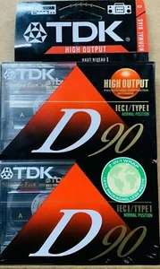 TDK D90 Nastro di registrazione audiocassette vuoto 90 minuti NUOVO SIGILLATO (confezione da 2) - Foto 1 di 3