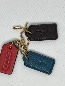 Bolso COACH pequeño etiqueta colgante / llavero / cuero auténtico 1.5 * 3/4 en elegir uno - Imagen 1 de 10