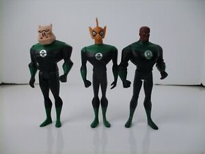 Justice League Unlimited  (3x) 4.5" Action Figures DC Lot - Green Lantern Corps