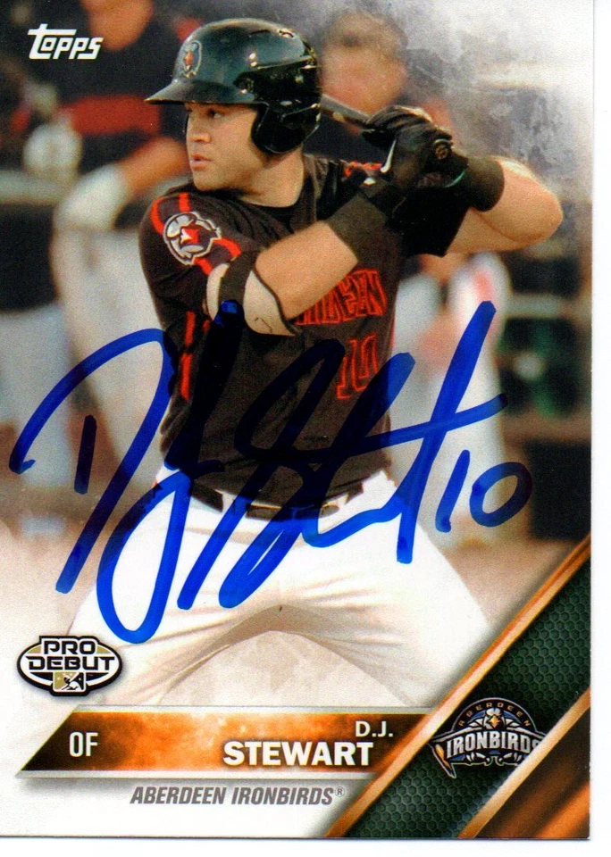 DJ Stewart Baltimore Orioles 2016 Topps Pro Debut Signed Card - Image 1 of 1