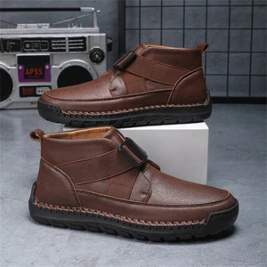 Men's Outdoor Waterproof Anti-slip Walking Shoes Men's Leather Sneaker - Picture 1 of 14