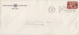 UNITED NATIONS 1967 5c ISSUE ON BUSINESS SIZE ENVELOPE W/ EXPO 67 SLOGAN CANCEL - Picture 1 of 1