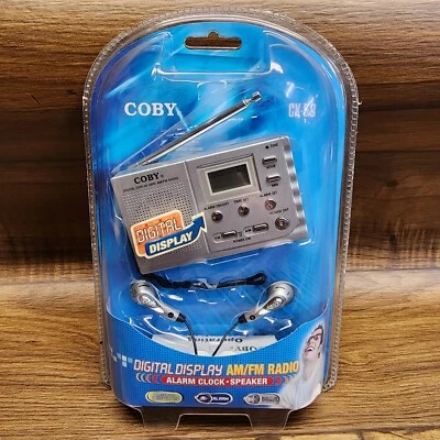 Coby CX-53 Digital Display AM/FM Radio Alarm Clock Speaker Earbuds New Sealed - Image 1 of 4