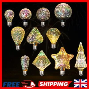 3D Colorful Firework Vintage Edison Bulb 4.5W Ambient Lamp Star Shine Decoration - Picture 1 of 30
