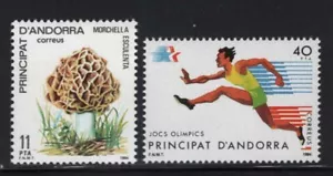 Spanish Andorra 1984 Summer Olympics & Mushroom group Sc# 164-65 NH - Picture 1 of 1