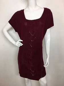 Extra Touch New Women's Plus 1X Long-Sleeve Side-Ziper Red Black Sweater NWT - Picture 1 of 9