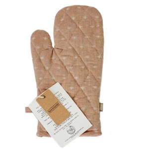 Oven Mitt Neutral Bee Print Raine & Humble Farmhouse Kitchen Glove - Picture 1 of 1