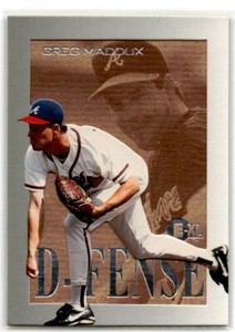 1996 Fleer E-Motion XL D-Fense Insert Greg Maddux Atlanta Braves #6
