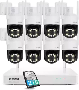 ZOSI 8CH 3K 5MP Wi-Fi Security Camera System 4K NVR Color Night Person Detection - Picture 1 of 9