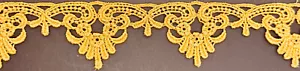 2" metallic gold scalloped venice venise lace bridal fabric trim gold 10 yards - Picture 1 of 1
