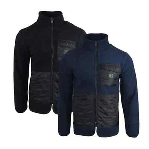 INDICODE Men's Jacket Full Zip Heavy Sweater Fleece Warm Coat Work Wear 13-21 - Picture 1 of 17