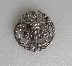 Sterling Silver Antique Art Nouveau Devil / Demon / Gargoyle Brooch Pin - Picture 1 of 5
