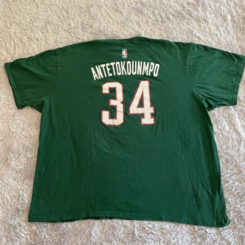 Giannis Antetokounmpo #34 Adidas Milwaukee Bucks Shirt Adult 2XL Green Cover