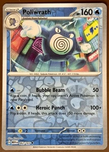 Carta Pokemon Poliwrath 062/165 Reverse Holo Scarlatto e Viola 151 quasi nuova - Foto 1 di 1