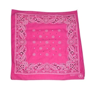 Vintage Paris hellrosa Baumwolle Paisley Bandana Taschentuch USA Handarbeit mit Stolz - Bild 1 von 12