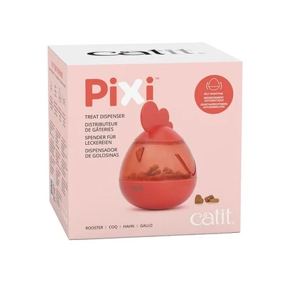 Catit Pixi Interactive Treat Dispenser Wobbling Cat Toy Rooster Design