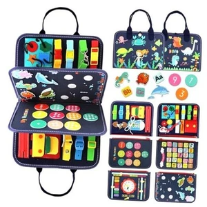 Busy Board Montessori Toy for 1 2 3 4 Years Old, Educational Activity Sensory - Picture 1 of 7