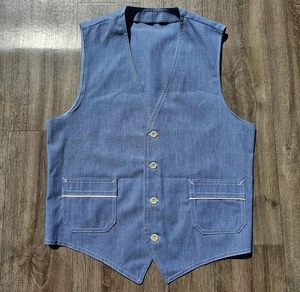 Vintage Cordinated Sports Mens Sz 38 Suit Vest Blue - Picture 1 of 9