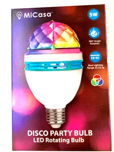 Disco Party LED Bulb - Self Rotating - Multicolor Light 360 Rotation 32 /55 Feet - Picture 1 of 3