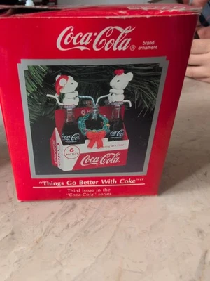 1991 Enesco Coca-Cola Things Go Better with Coke Christmas Tree Ornament As Is - Image 1 of 4