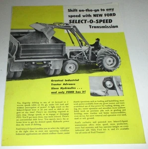 Ford Tractor Select-O-Speed Transmission  Sales Brochure Literature AD-6953 1959 - Picture 1 of 2