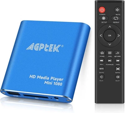 HDMI Media Player, Blue Mini 1080p Full-HD Ultra HDMI MP4 Player for -MKV/RM/ - Image 1 of 4