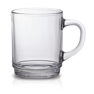 Duralex Versailles 8.75 oz Mugs for Hot or Cold Beverages, Set of 6, Clear - Picture 1 of 2