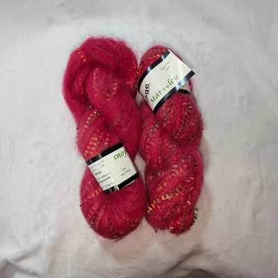 Fios Kollage cor maravilhosa 2505 rosa cigano 2 Hanks 79g 100yds lã mohair - Imagem 1 de 4