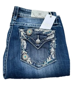Miss Me Women's Mid Rise Bootcut Stretch Denim Slim Fit Jeans 32x34 - Picture 1 of 3