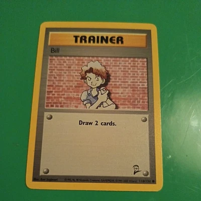 Base 2 Pokemon TCG 1999-2000 Bill 118/130 Trainer Card Near mint - Image 1 of 2