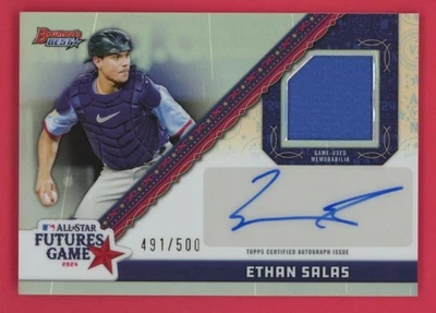 Camiseta Ethan Salas Auto /500 2024 Bowman's Best All-Star Futures Game Autógrafo Foto 1 de 2