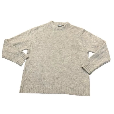 Zara Mens Wool Alpaca Blend Sweater Large Oversized Crew Neck Pullover Chunky - Image 1 of 4