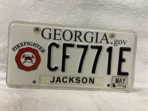 2014 Georgia Firefighter License Plate - Picture 1 of 2
