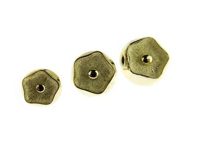 Round Gold "Poppy Head" Plastic Button - With Shank - 3 Sizes - Choose Pack Size - Image 1 of 4