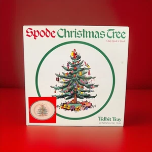 New Vintage Spode Christmas Tree 10.5" Tidbit Tray Platter Server Dessert Cheese - Picture 1 of 6