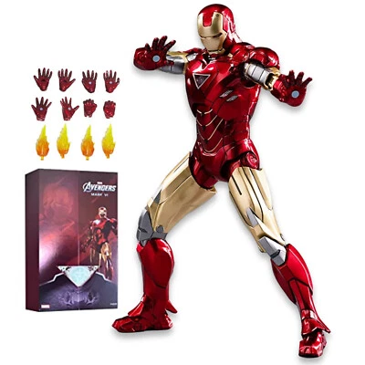 Marvel Avengers Iron Man 2 Mark 6 MK6 Ironman Toy LED Light Action Figure Model - Image 1 of 4