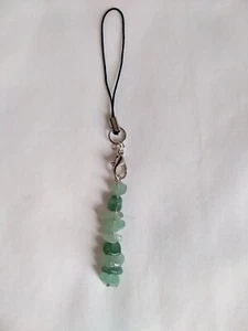 Cell Phone Charm Strap Agate Green Stone Chain Car Key Hanging Decor Handmade - Photo 1 sur 6