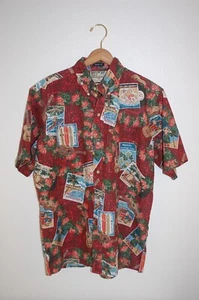 Reyn Spooner Mele Kalikimaka Surf Santa Size MEDIUM Limited Button Shirt Aloha - Picture 1 of 15