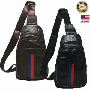 Mens Womens Fanny Pack Cross Body Chest Sling Bag Shoulder Leather Backpack Bag - Picture 1 of 13