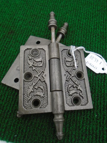 ONE PAIR of VINTAGE EASTLAKE HINGES  3"  X 3" - VERY NICE SET  (18736) Cover